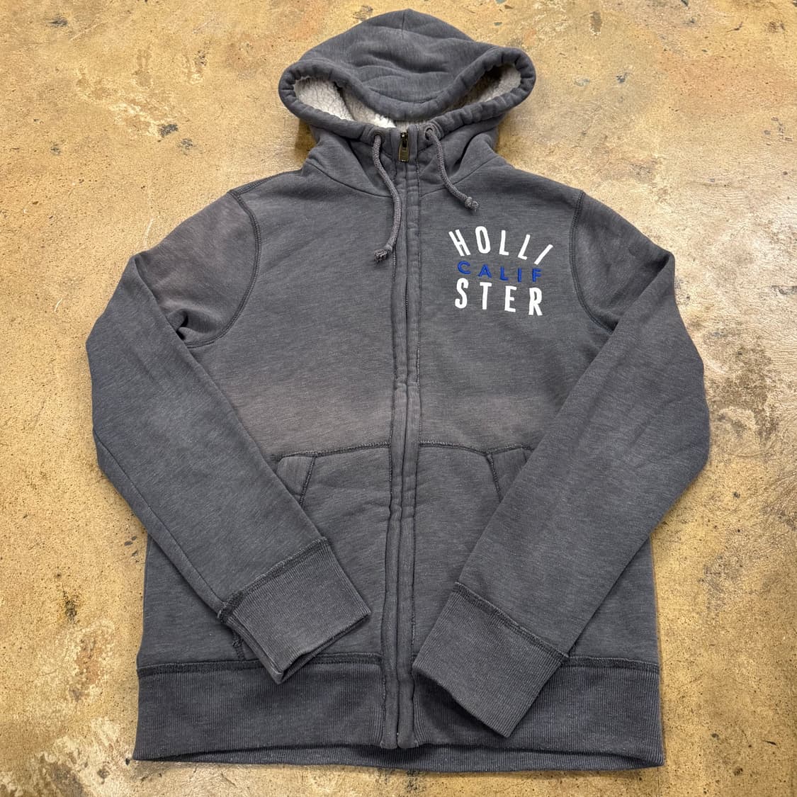 홀리스터 그레이 양털 후드집업 상품이미지2