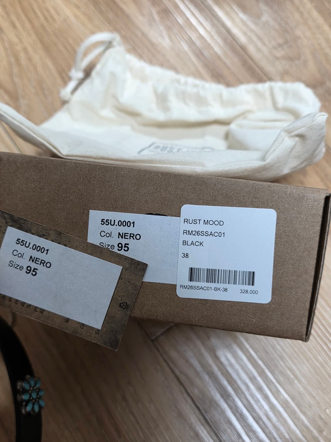 새제품95size택포24만)러스트무드 Oro웨스턴 벨트 블랙 상품이미지2