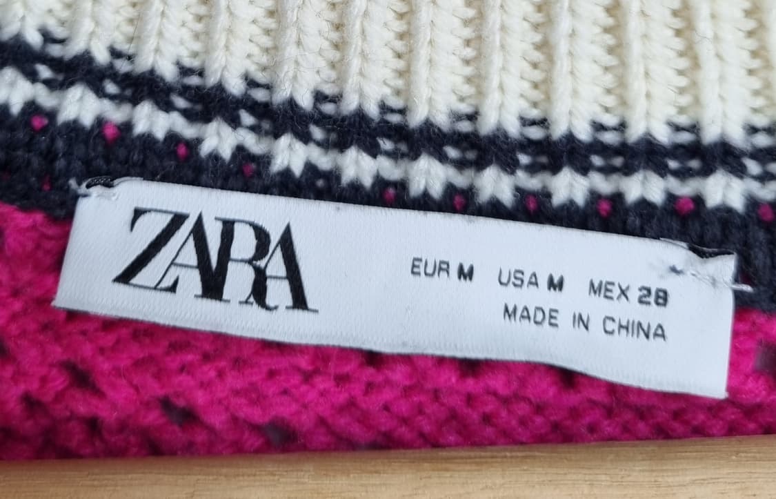 오버핏 M ) ZARA 자라 멀티컬러 브이넥 니트 베스트 상품이미지2