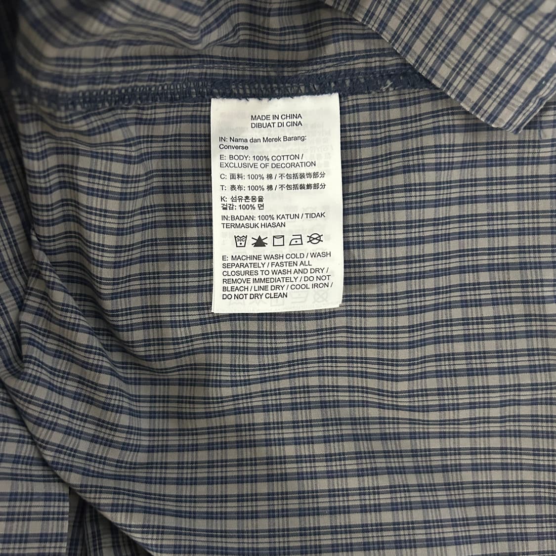 컨버스 플레이드 쇼트 슬리브 셔츠 상품이미지5