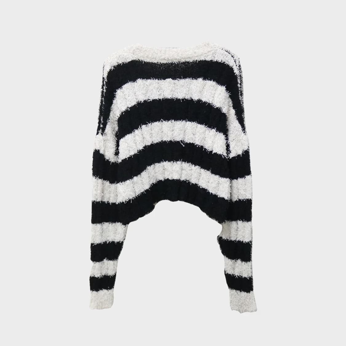 CHUU 부클 스트라이프 크롭니트 64610 상품이미지2