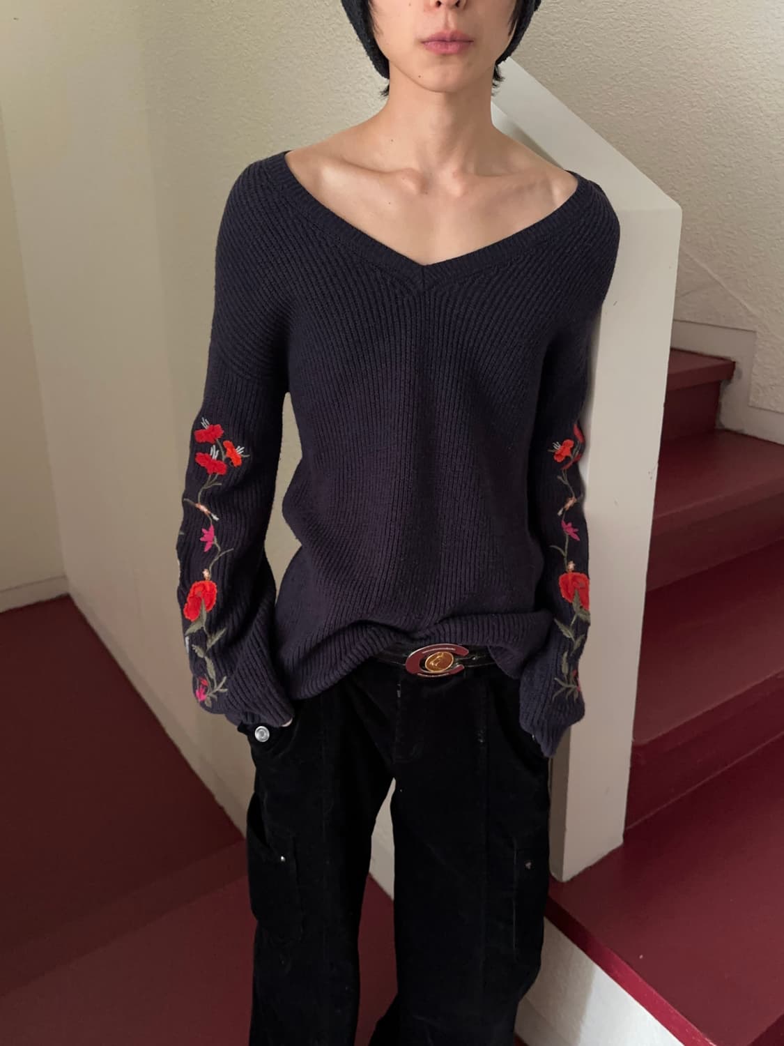 American Eagle Outfitters 로즈 엠브로이더리 니트 상품이미지4