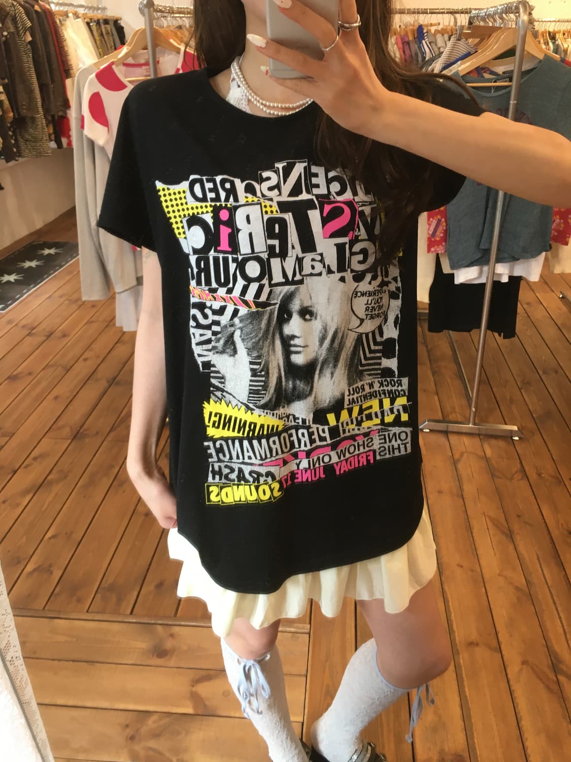 히스테릭글래머 블랙 매거진 티셔츠 상품이미지4