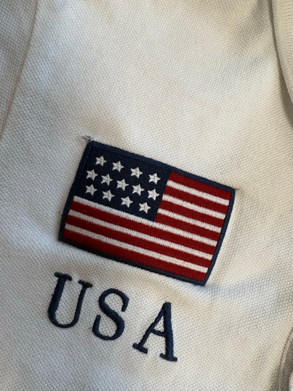 폴로 랄프로렌 빅포니 카라 티 USA 성조기 화이트  상품이미지4