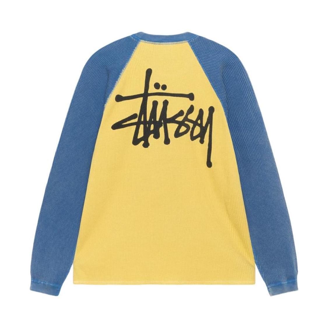 스투시 Stussy 베이직 써멀 투톤 롱슬리브 티셔츠 옐로우 M 상품이미지1