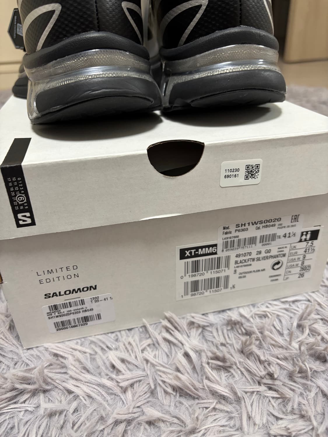 살로몬 메종마르지엘라 XT-mm6 블랙 실버 260사이즈 상품이미지5