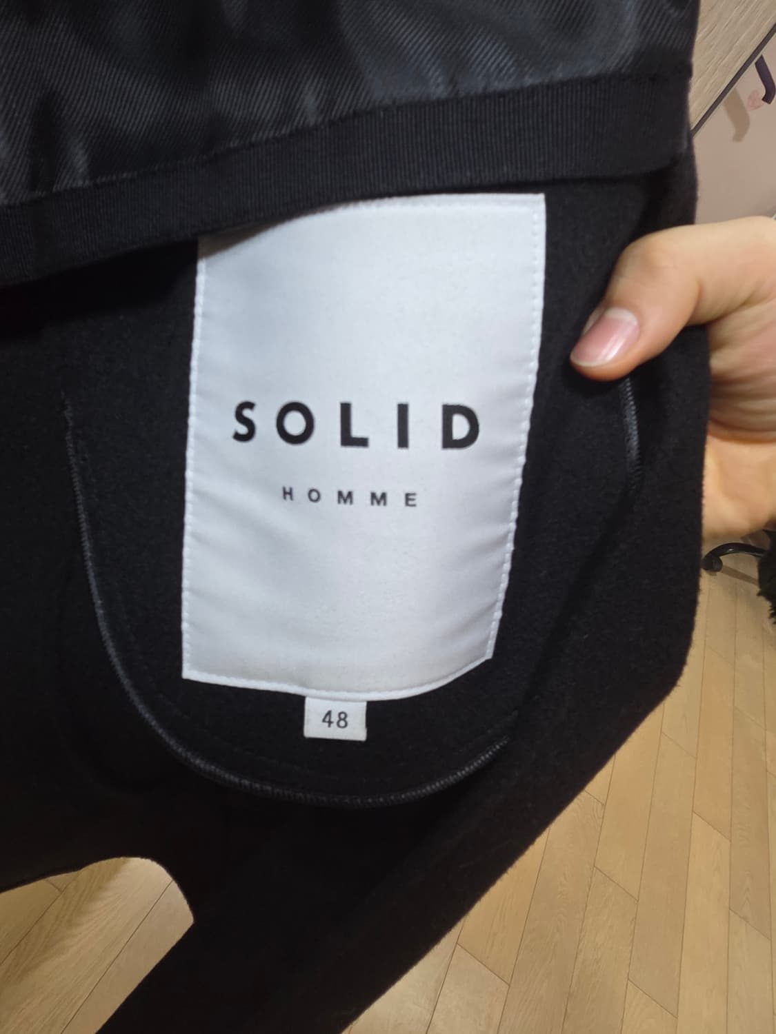 솔리드옴므 블랙 울캐시 코트 상품이미지3