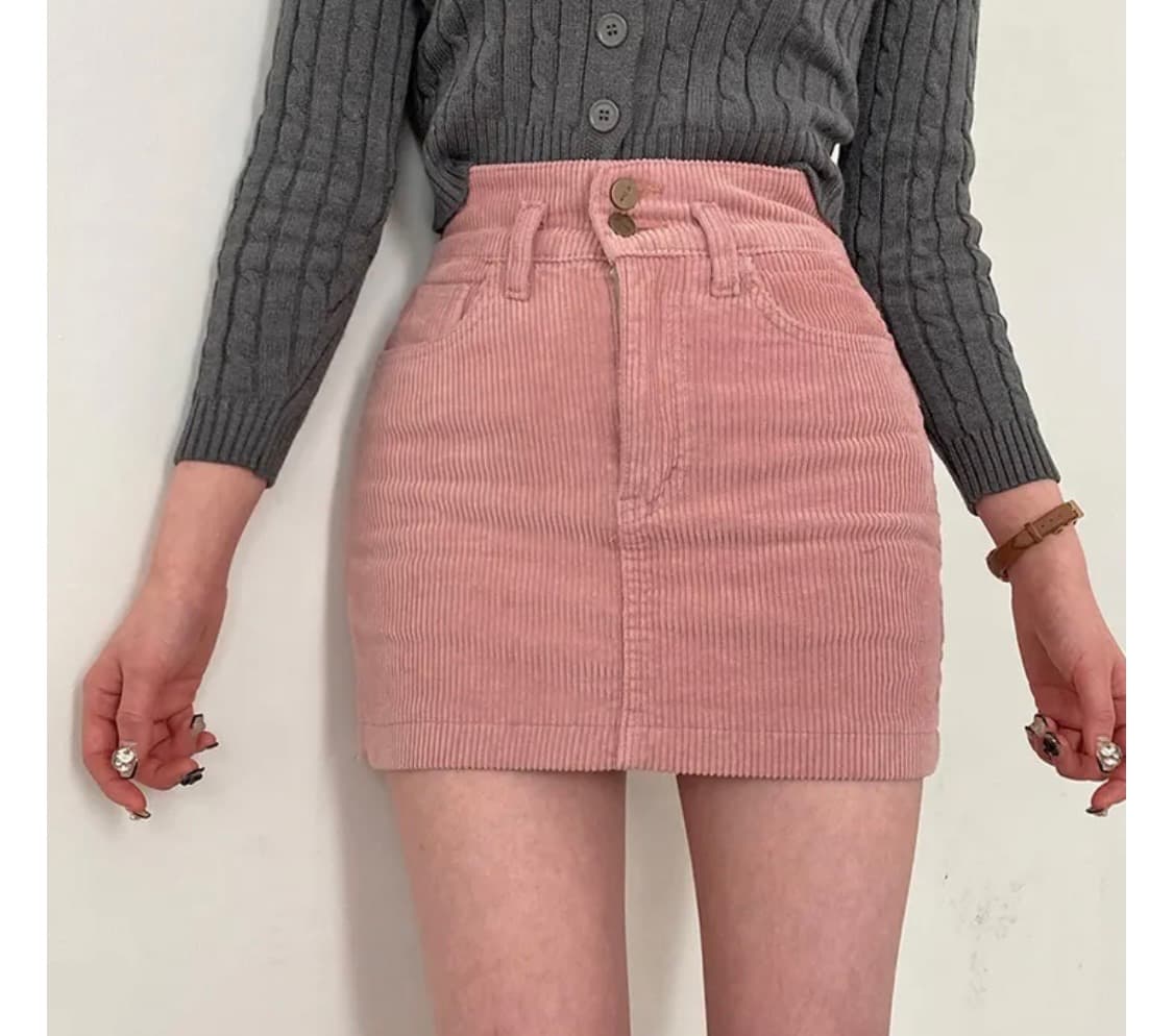 핑크 코듀로이 치마바지 상품이미지1