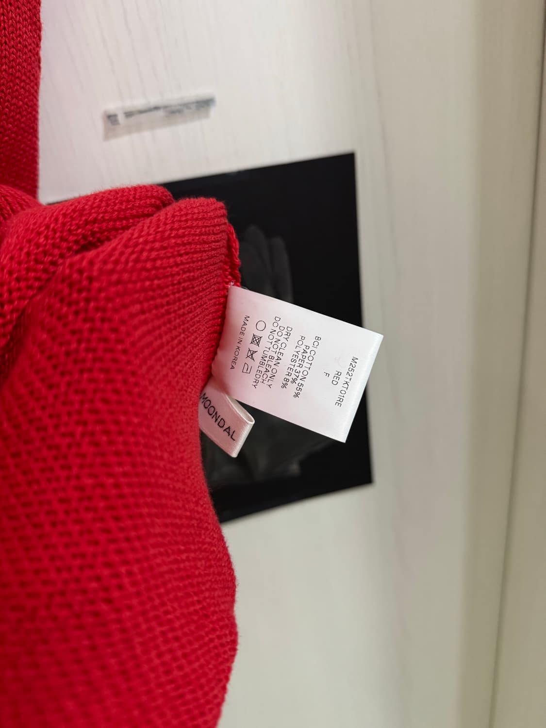 Moondal cannoli 니트 슬리브리스 레드 상품이미지5