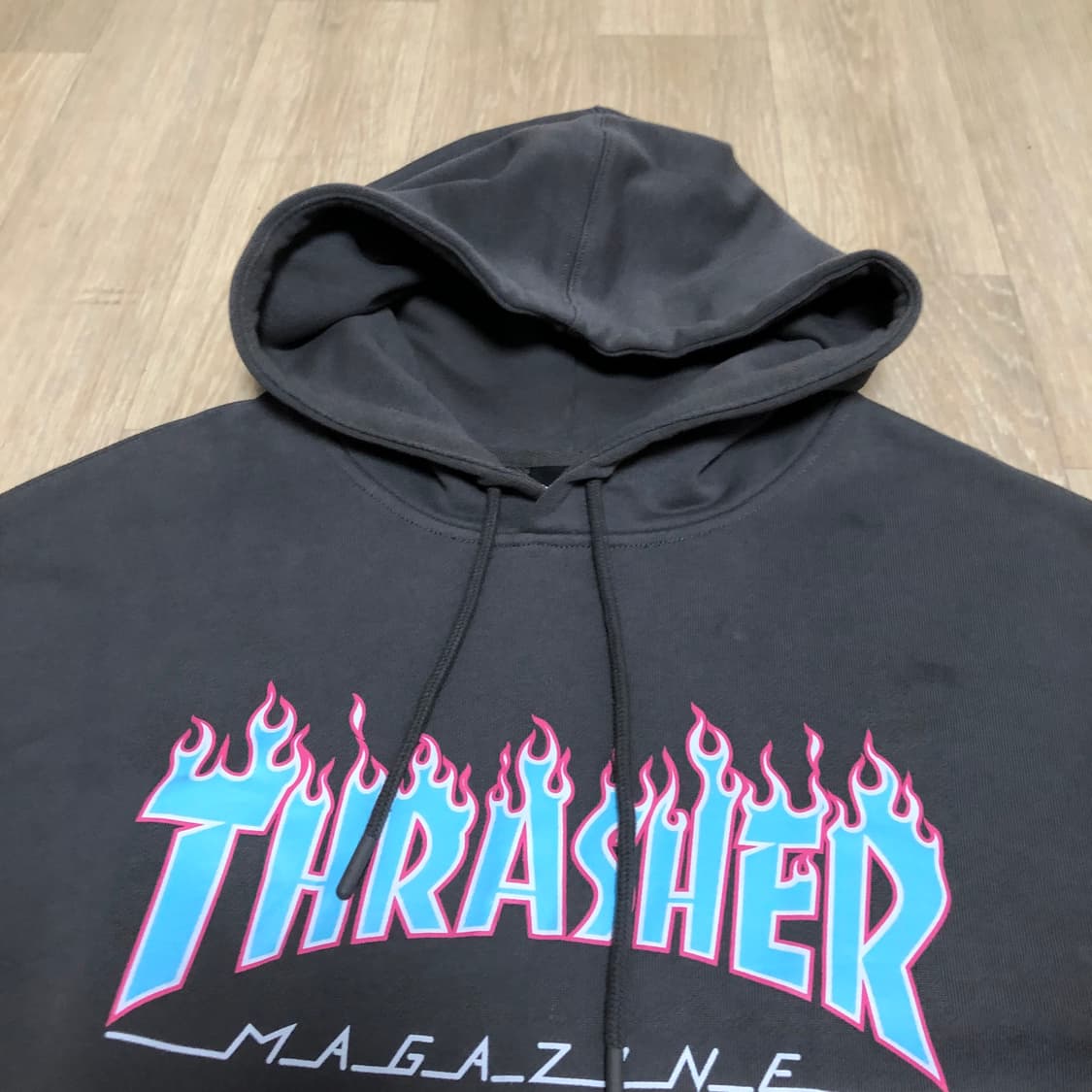 (XL) 트래셔 THRASHER 플레임 로고 후디 차콜 상품이미지3