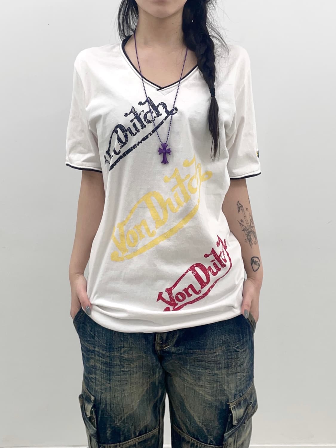 vondutch Printing V-neck T-shirt 상품이미지1