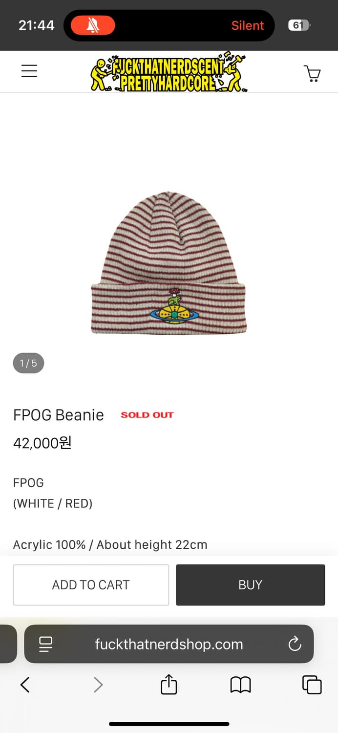fuckthatnerdshop 퍽댓너드샵 비니 상품이미지3