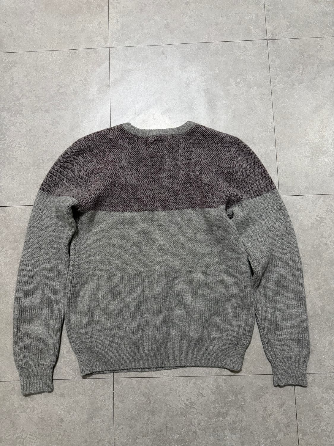 해지스 울 빈티지 헤링본 패턴 울 니트  95size   상품이미지7