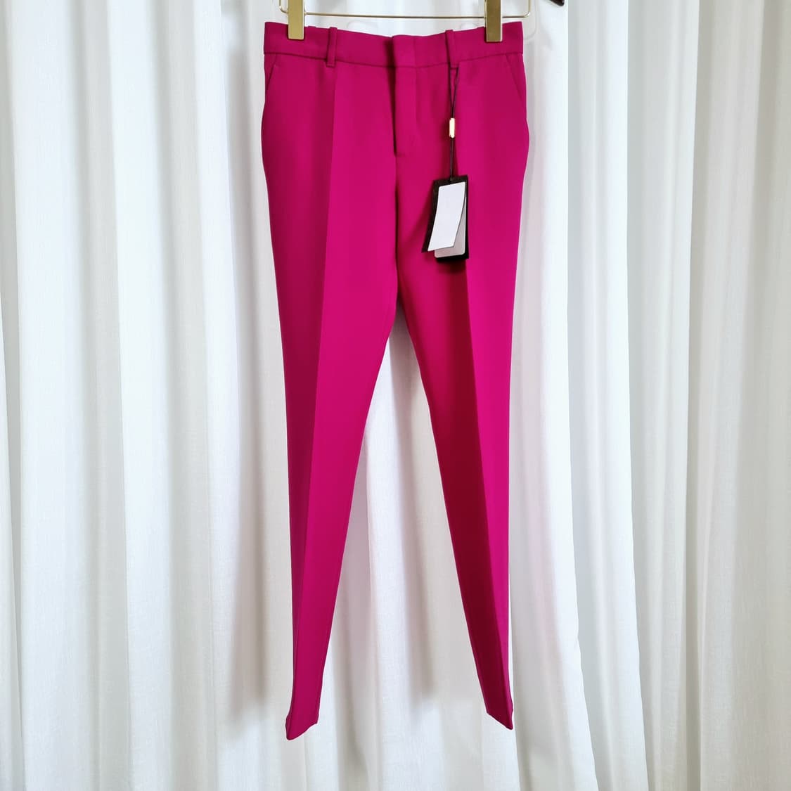 구찌 실크100% 슬랙스 팬츠 바지 (26인치쯤/표기36) 택달린 새상품 상품이미지1