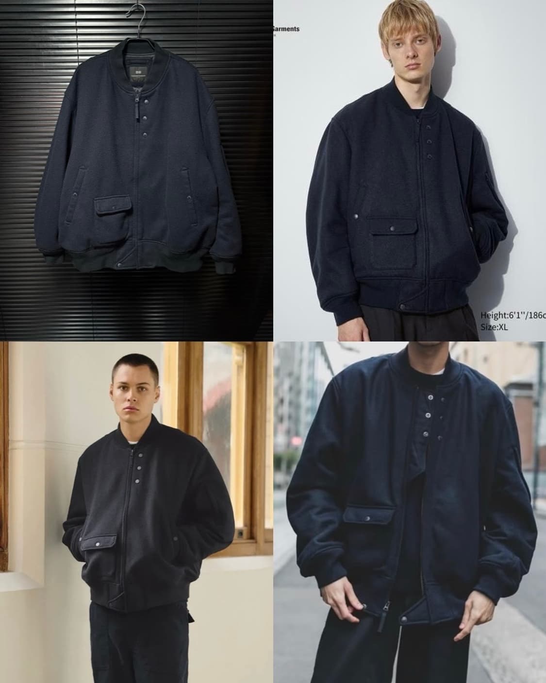 유니클로 엔지니어드 가먼츠 엔가 네이비 남색 블루종 봄버 자켓 3XL 상품이미지1