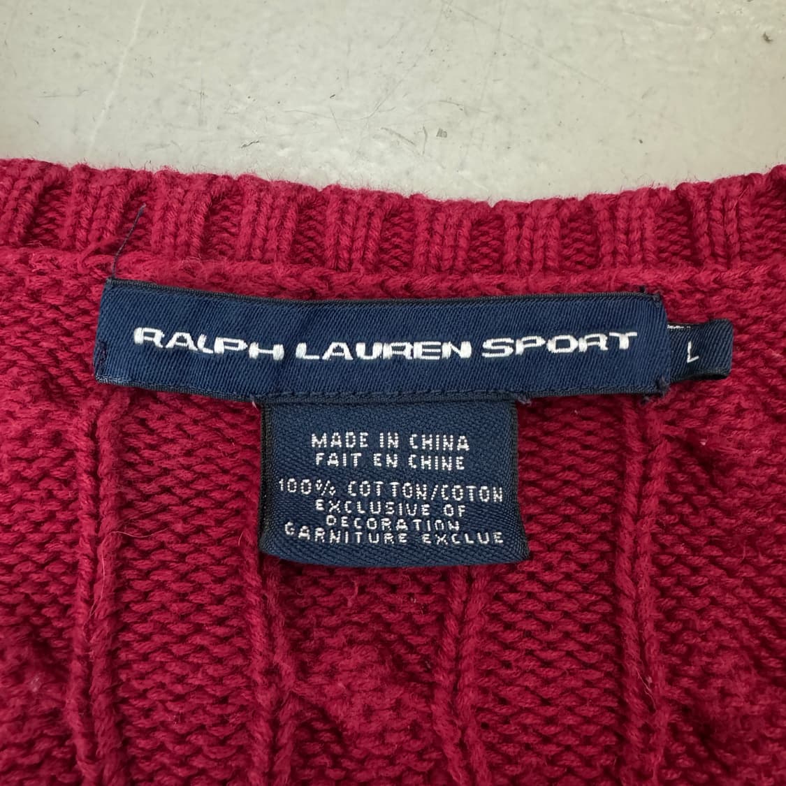 폴로 포니 꽈배기 니트 레드 상품이미지4