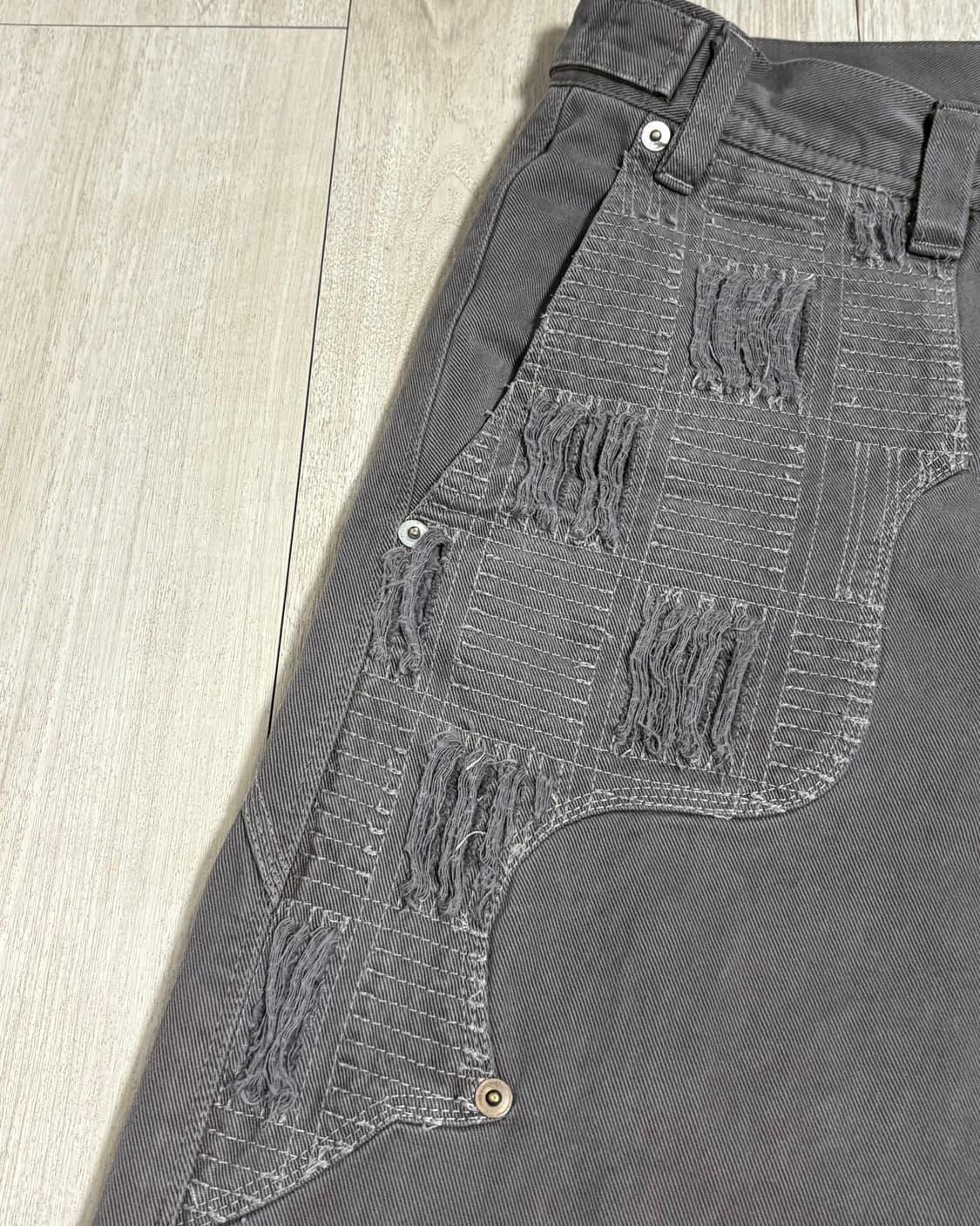 [3]폴리테루 1011 웨스턴 보로 팬츠 그레이 상품이미지4