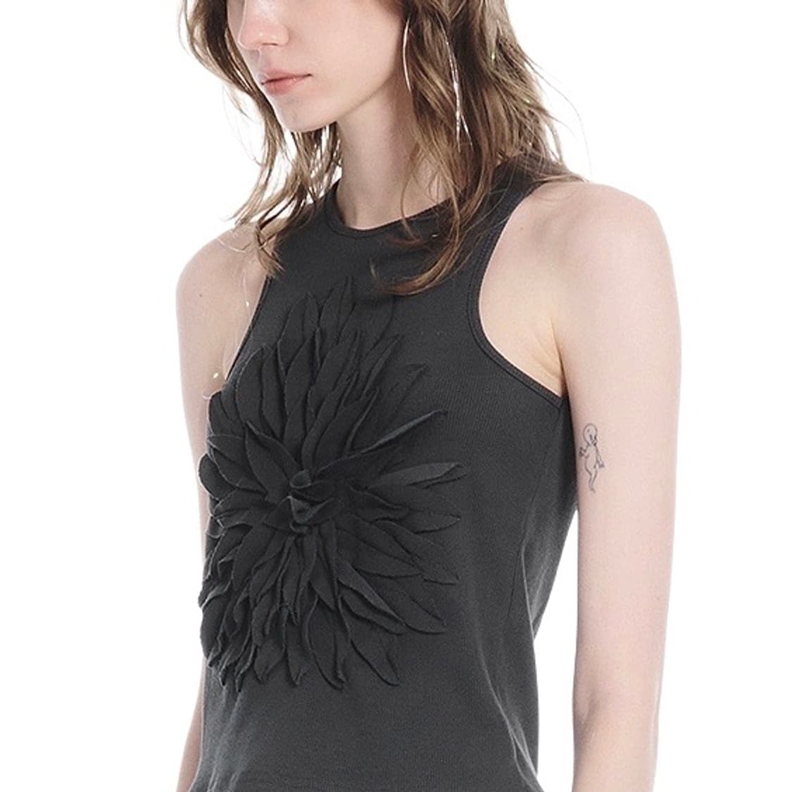 Flower Ribbed sleeveless 상품이미지2