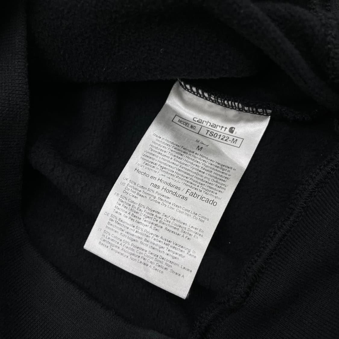 칼하트 포켓로고 블랙 후드집업 M 상품이미지6