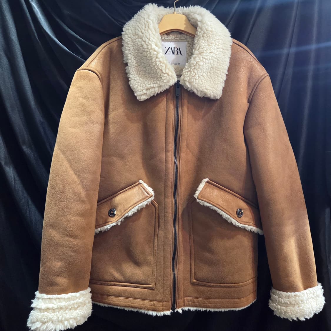 자라 ZARA 무스탕 자켓 브라운 상품이미지2