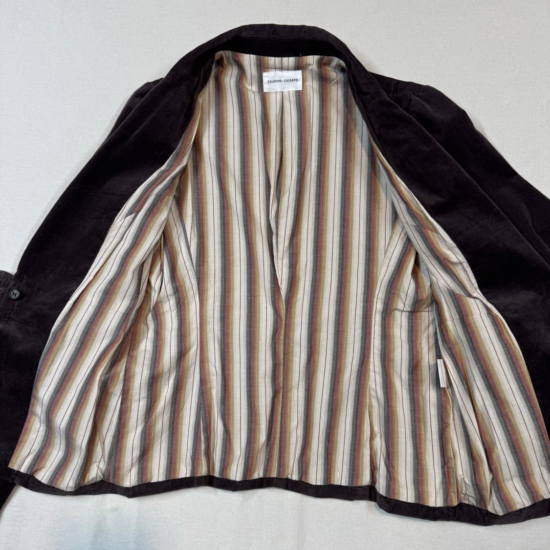 S) 츠모리 치사토 앤틱 코듀로이 테일러드 자켓 상품이미지5