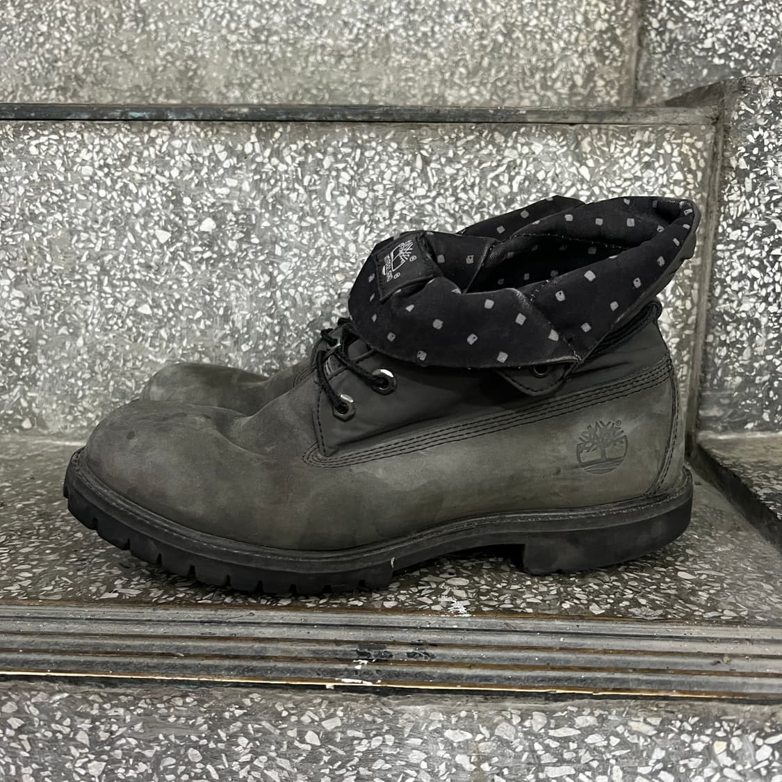 팀버랜드 롤탑 패턴 블랙 부츠 상품이미지2