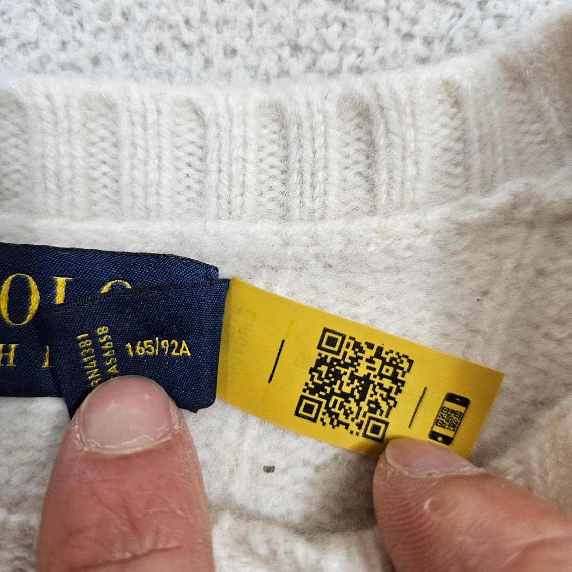 폴로 랄프 로렌 신형 QR 캐시미어 울 케이블 니트 M 상품이미지3