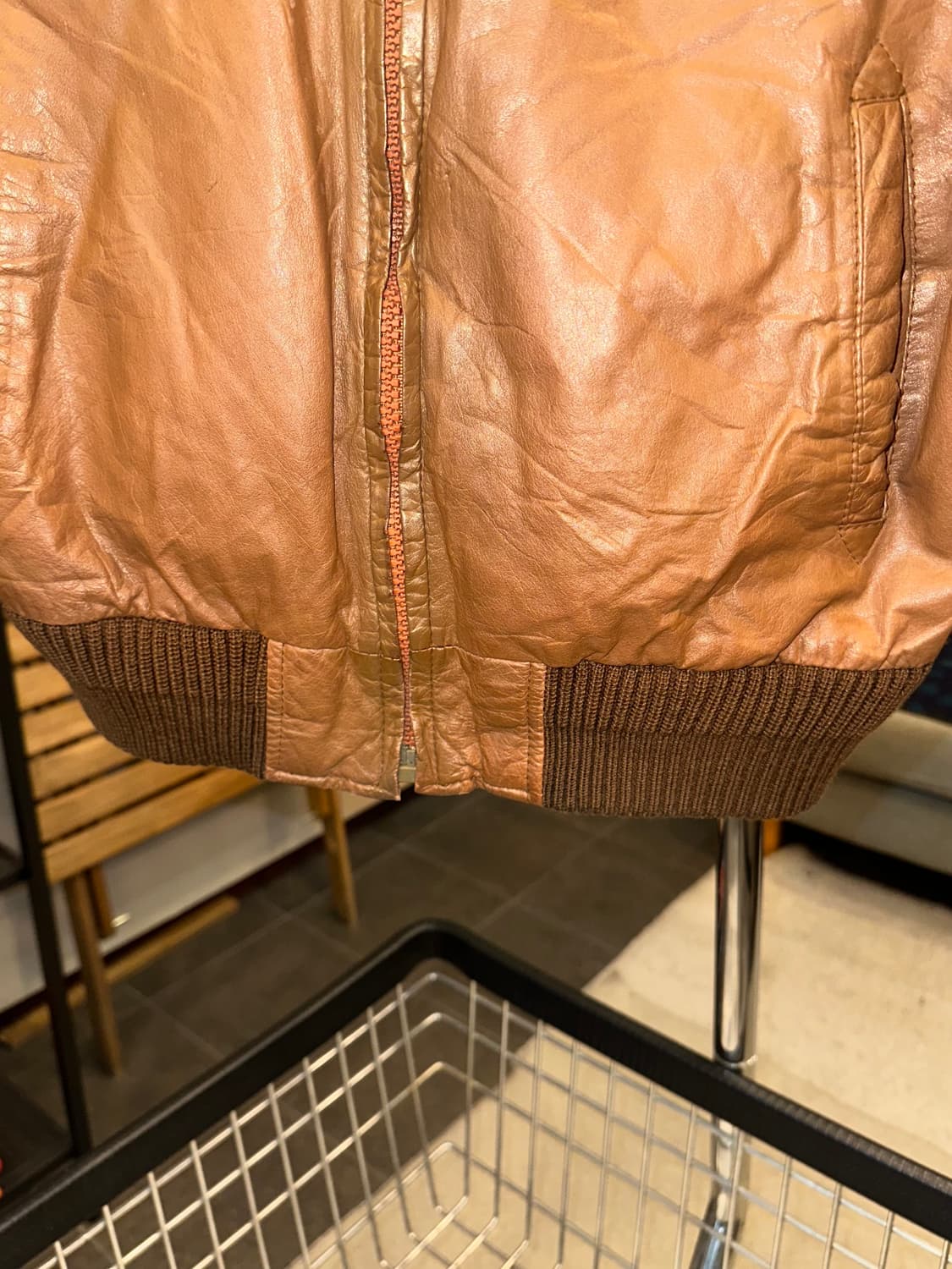 90’s Japanese leather boomber  jacket 상품이미지8