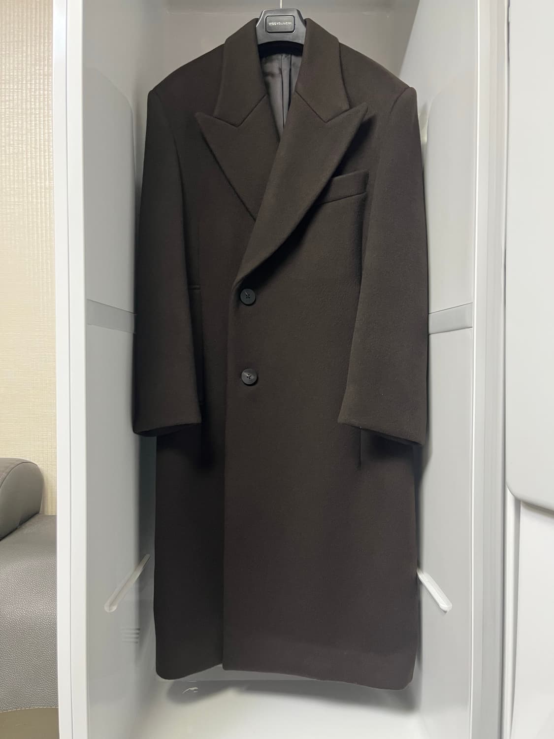 우영미 브라운 캐시미어 코트 46사이즈 상품이미지1