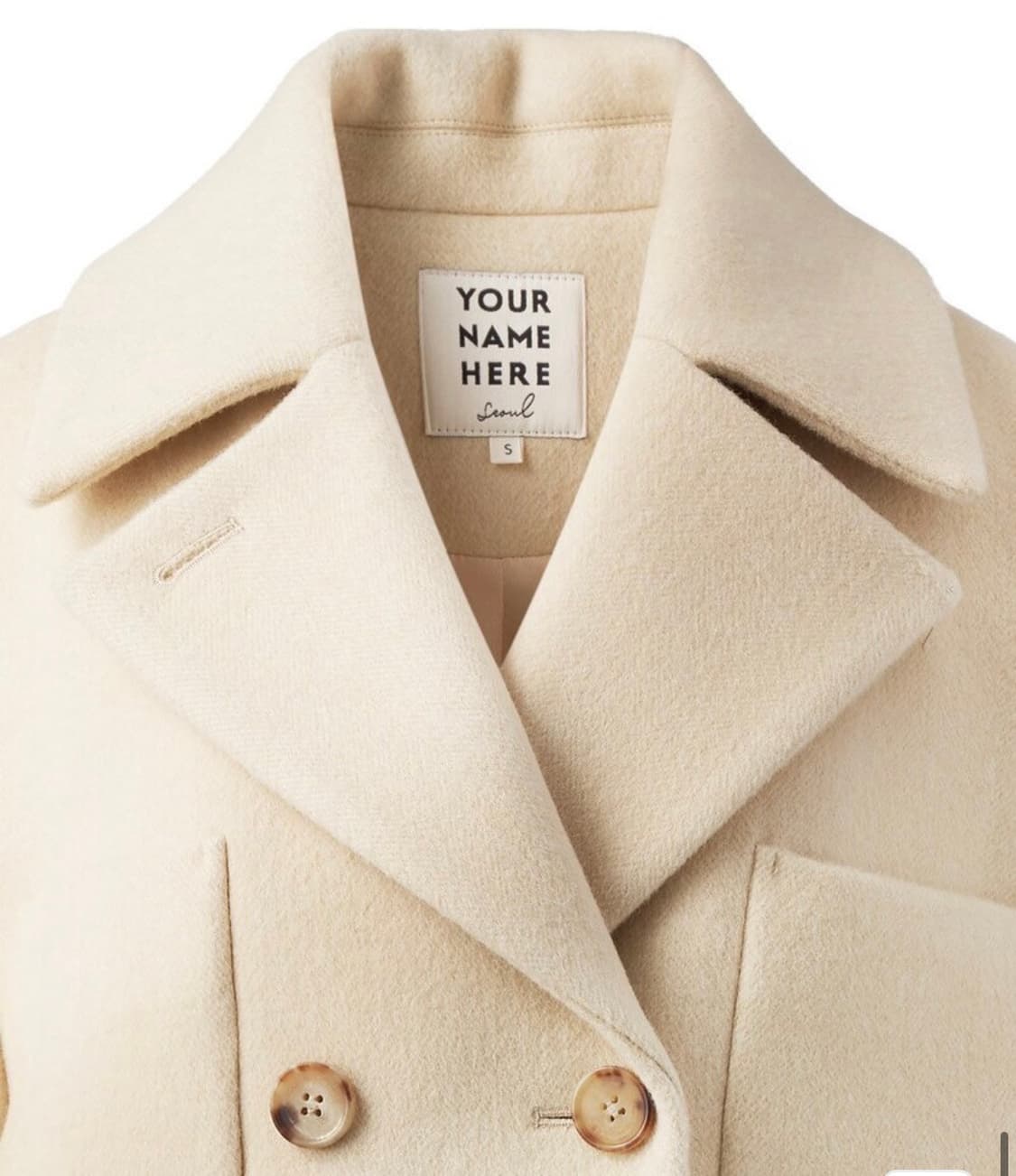 유어네임히얼 정성이 코트 버터 아이보리 더블 버튼 아우터 상품이미지3