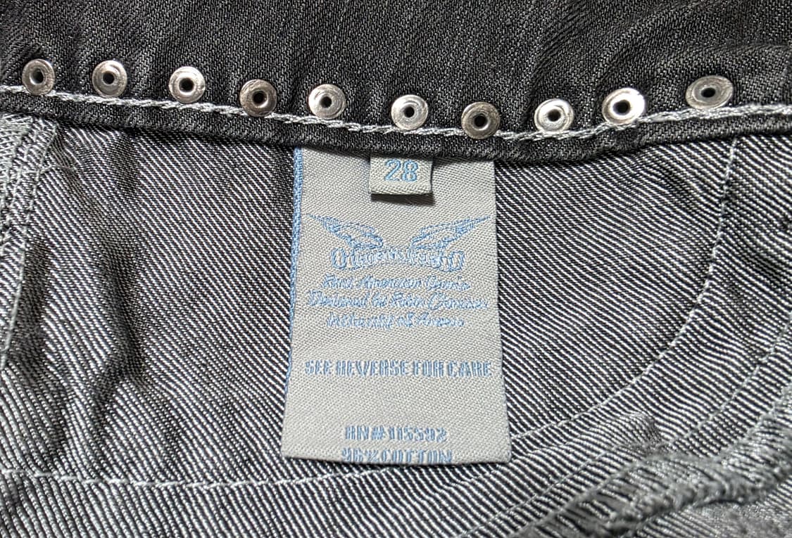 [S급/희귀] 로빈스진 실버 윙 스터드 로우라이즈 데님 (은사 자수) 상품이미지9