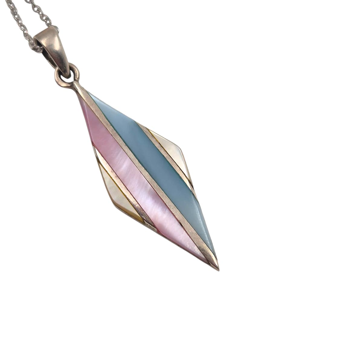 80s 멕시코 자개 인레이 실버 925 목걸이 상품이미지3