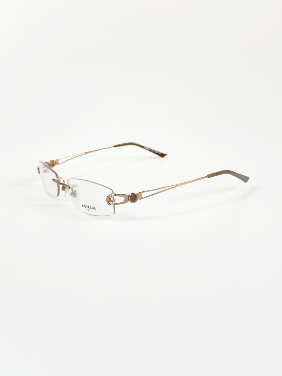 KENZIA ITALY 오벌 무테 로즈골드 메탈 프레임 빈티지 안경 상품이미지3