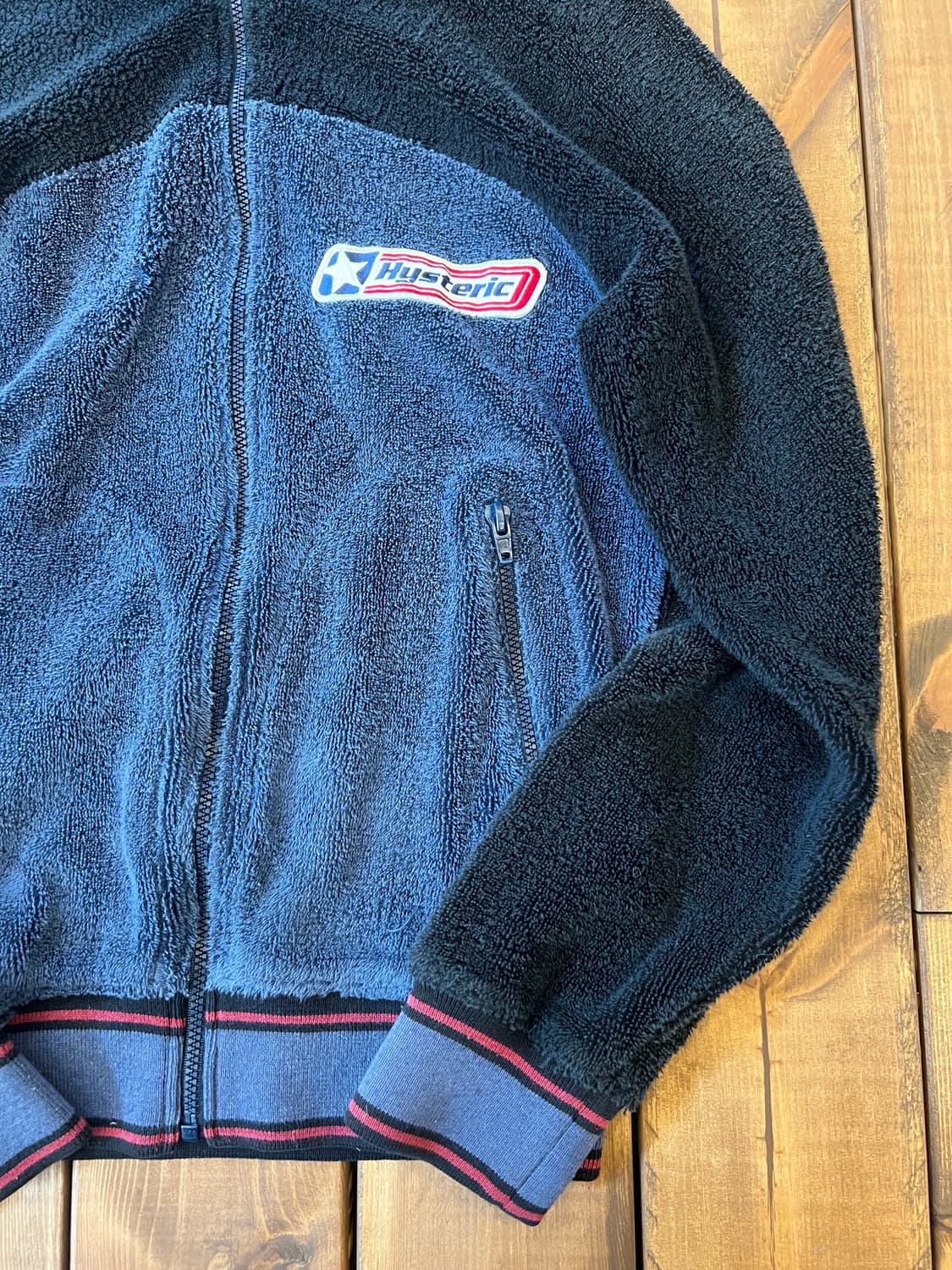 히스테릭글래머 양털 네이비 블랙 집업 상품이미지8