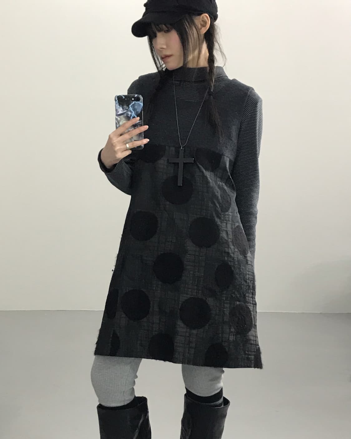 Jpn Sleeveless Big Dotted Midi Onepiece 상품이미지2