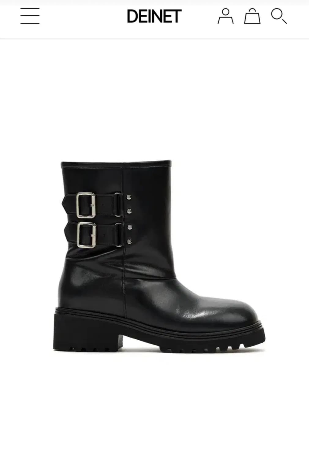 다이닛 테디베어 버클 부츠 레더블랙 상품이미지1