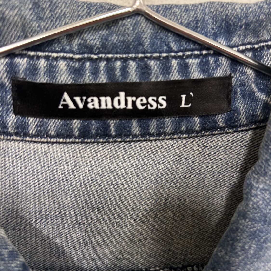 어반드레스 자수로고 워시드 오버핏 데님 셔츠 상품이미지3