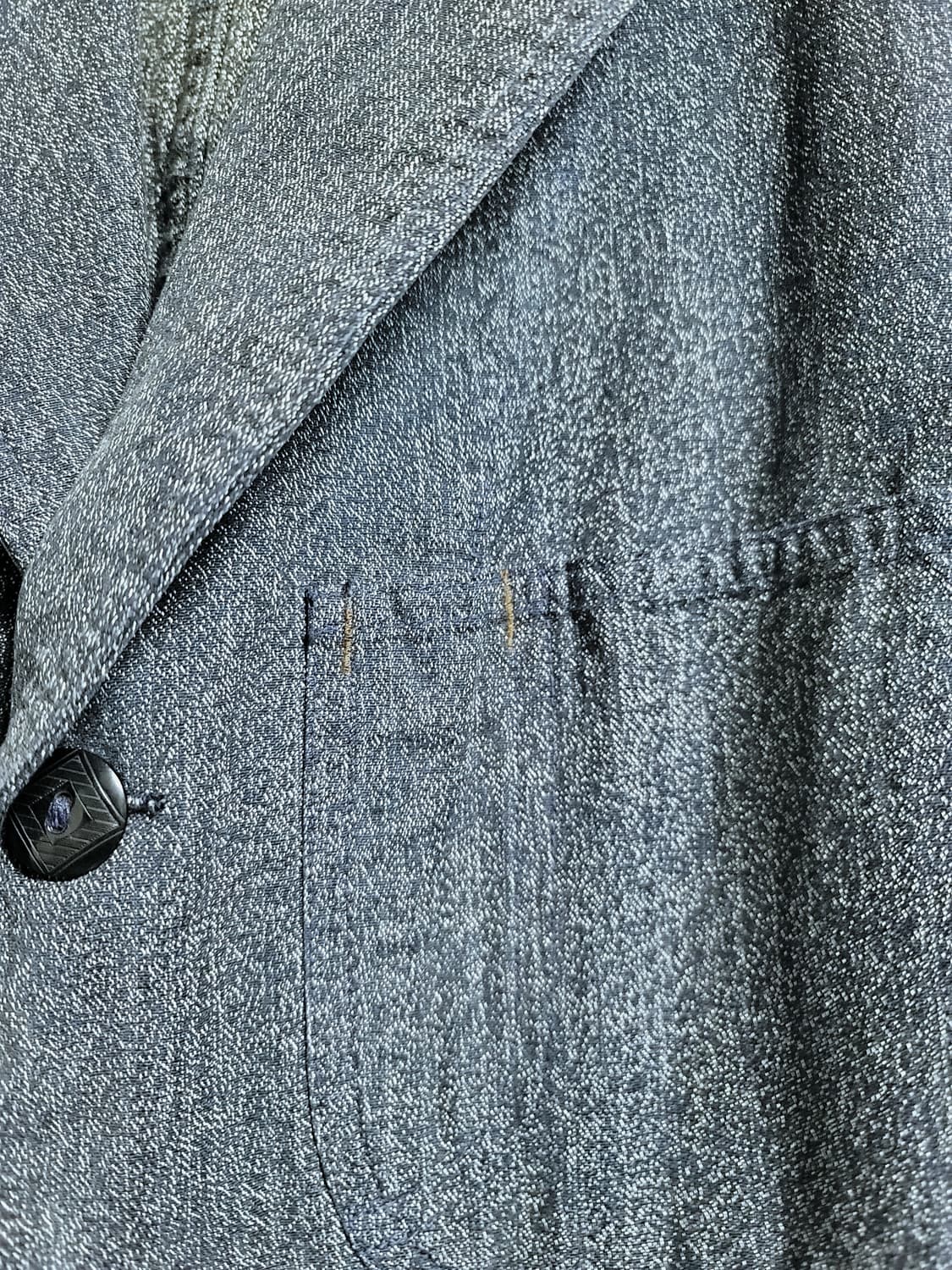 더블알엘 인디고 솔트앤페퍼 샴브레이 3버튼 테일러드 워크자켓 상품이미지3