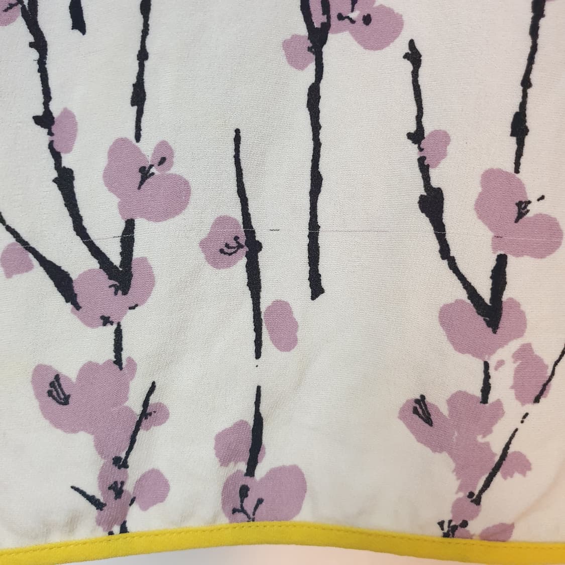 MARNI 마르니 아카이브 실크 벚꽃패턴 파이핑 날개소매 크롭 블라우스 상품이미지6