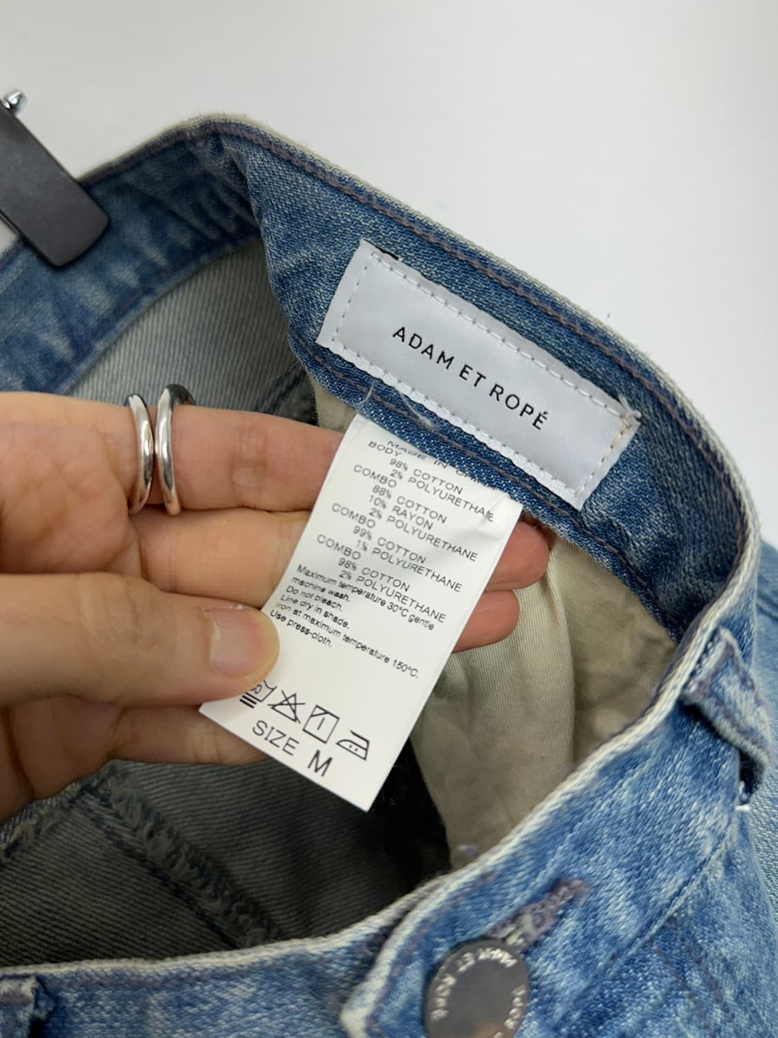 ADAM ET ROPÉ Patchwork Tapered Denim Pan 상품이미지6