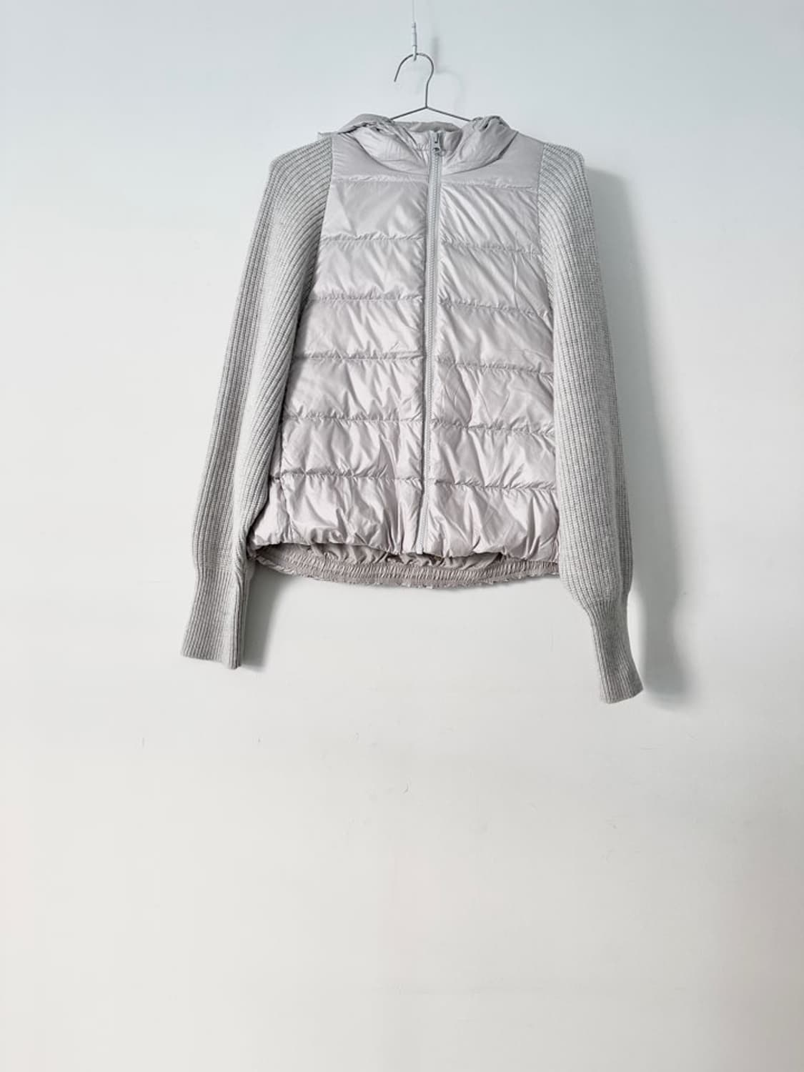 Warm hoody knit padding / light grey 상품이미지1