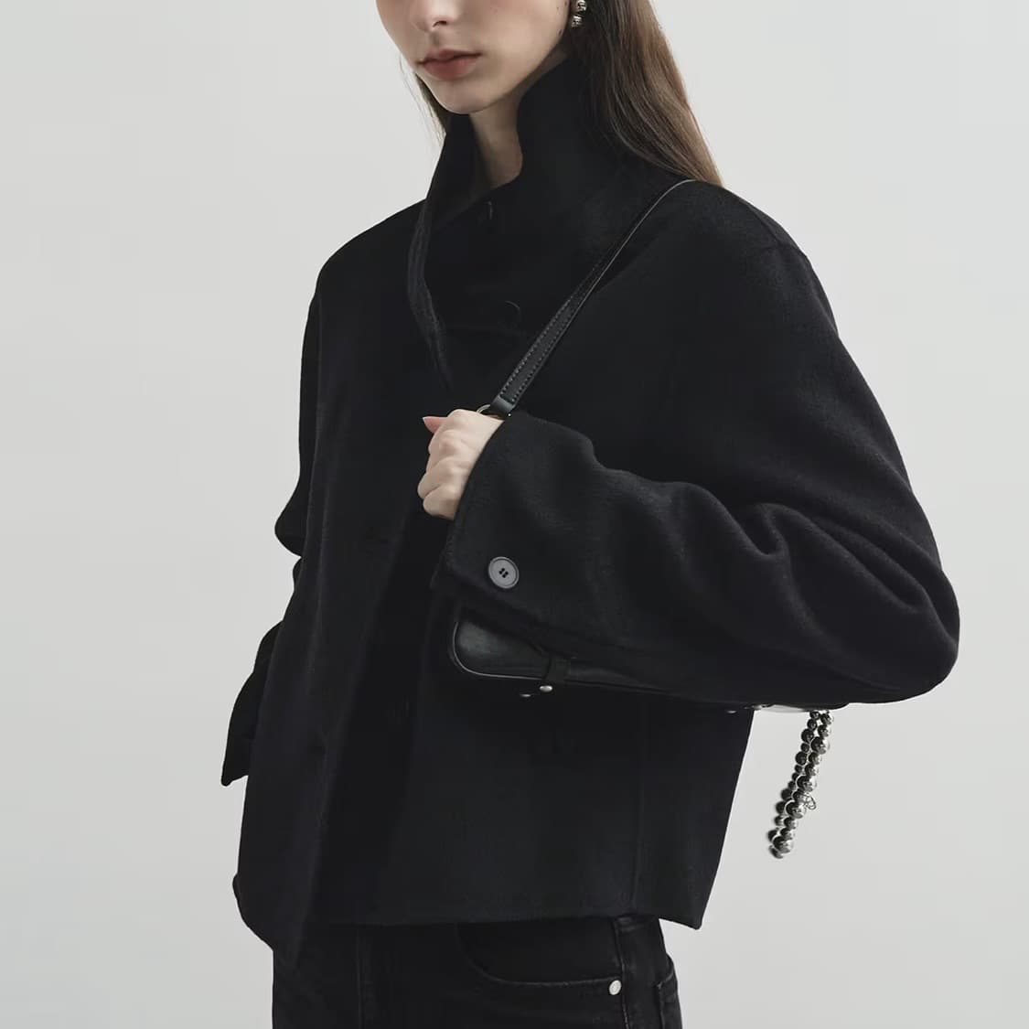 몽돌 하이넥 크롭 코트 상품이미지7