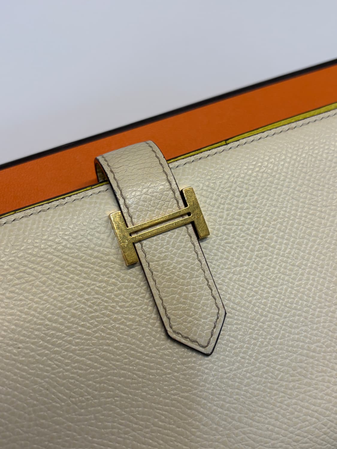 에르메스 베안 장지갑 나타&라임 금장 B각인 상품이미지4