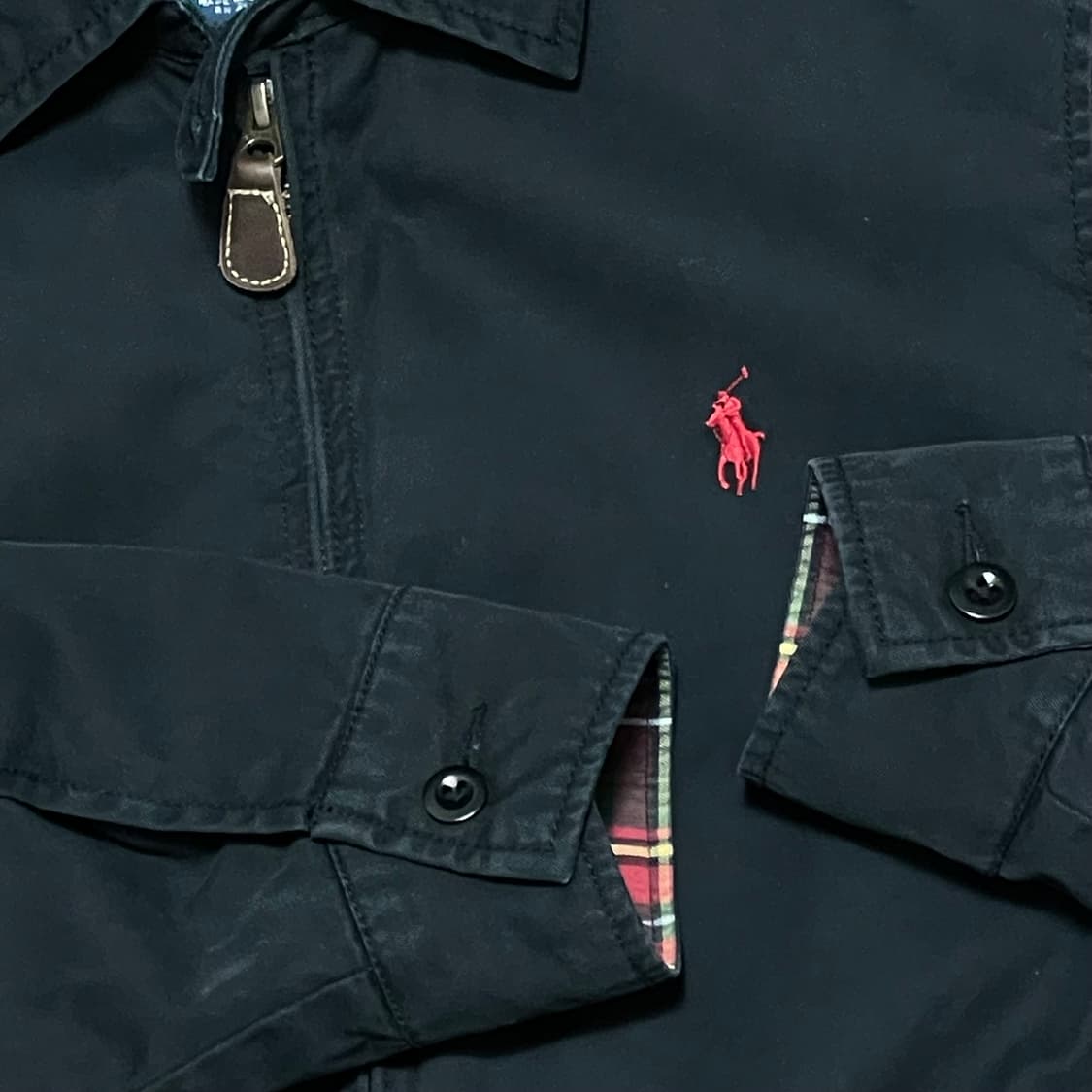 [S] 폴로 랄프로렌 블랙 레드포니 스윙톱 코튼 블루종 자켓 상품이미지3