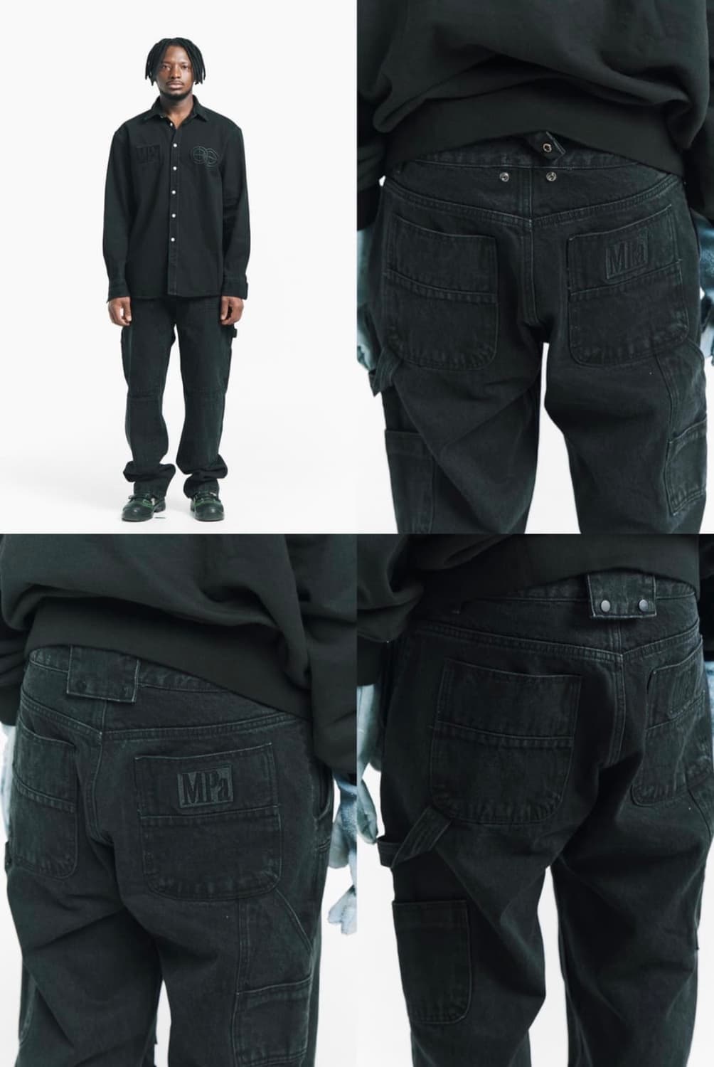 플라스틱 프로덕트 MPa 더블니 팬츠 블랙 상품이미지2