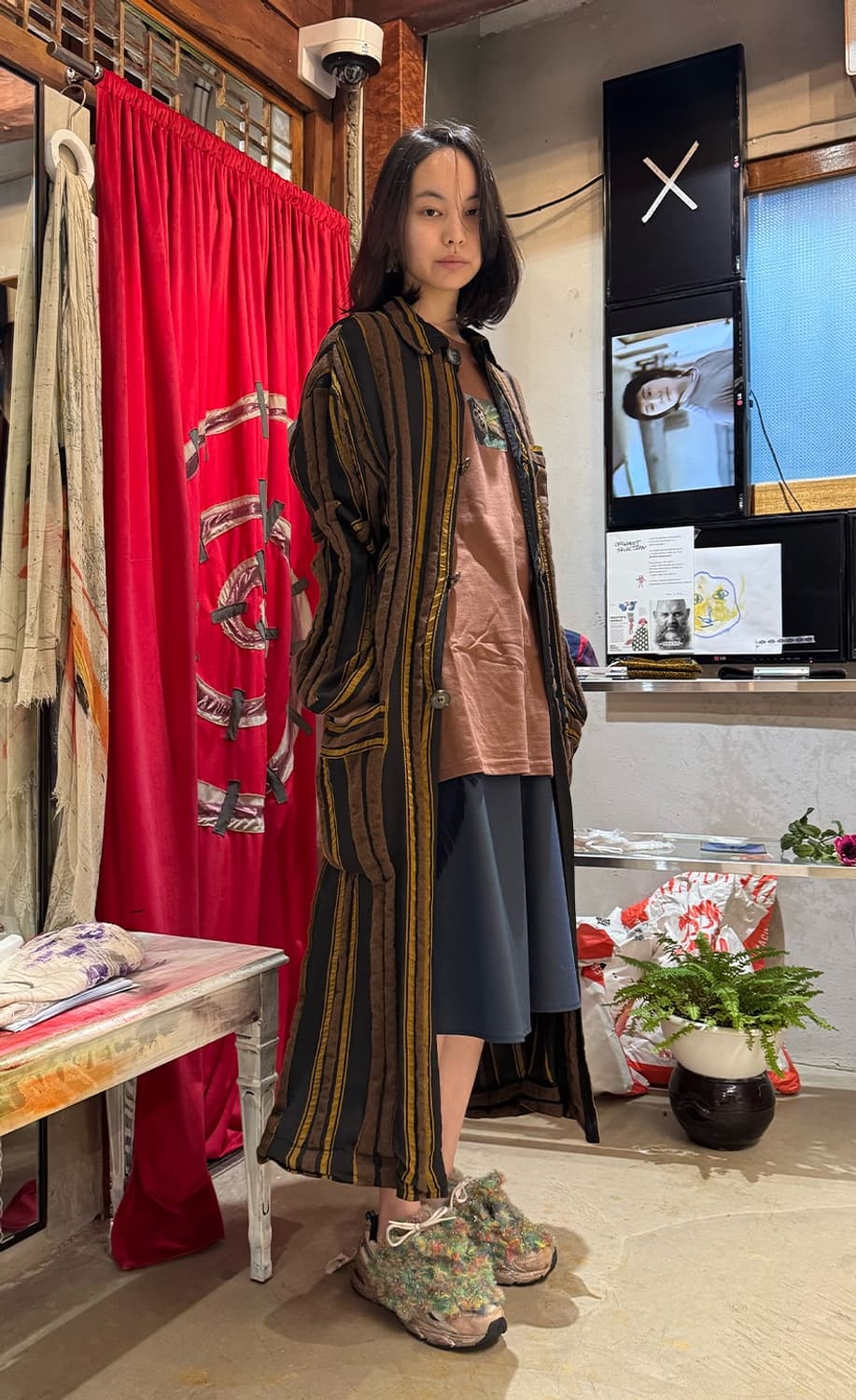 CMMN SWDN 스트라이프 로브 코트 (New) 상품이미지2