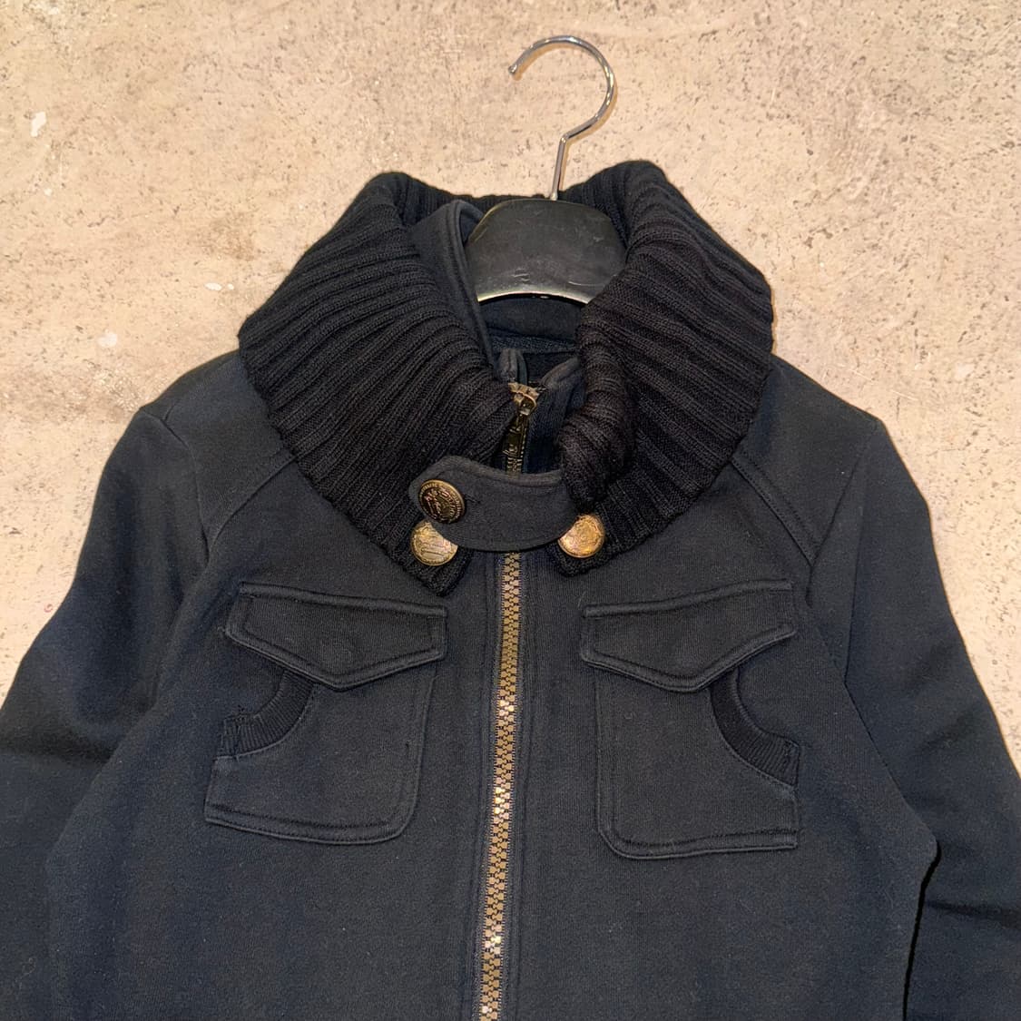 하이넥 니트 카라 집업 상품이미지5