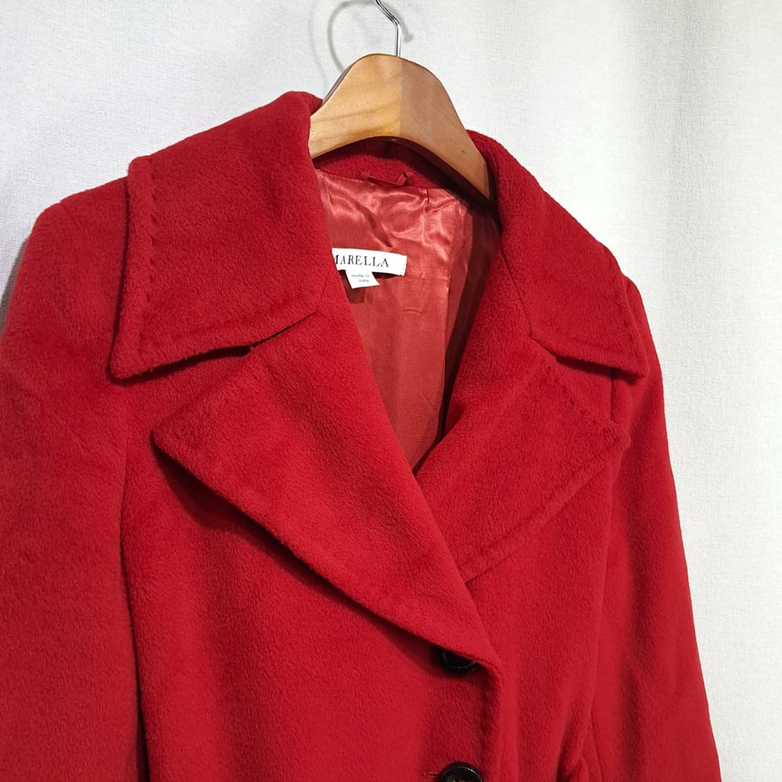 CL282 L 마렐라 00s 이태리판 울캐시미어 벨티드 레드 코트 상품이미지9