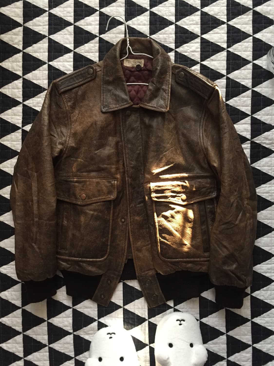 빈티지 양가죽 봄버자켓 레더자켓 브라운 상품이미지1