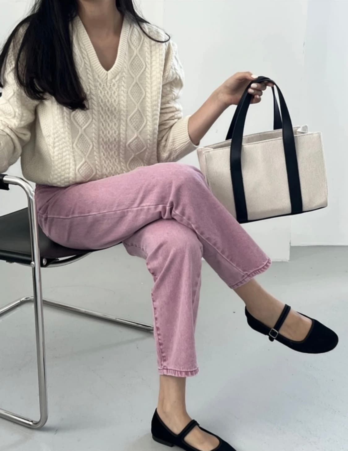 깔량)피그먼트 워싱진 인디핑크 55사이즈(새상품) 상품이미지1